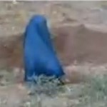 Burqa woman ready to be stoned