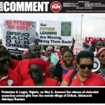 Nigeria demo with Sun masthead