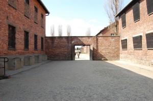 The more fortunate among the inmates were shot dead against this wall.