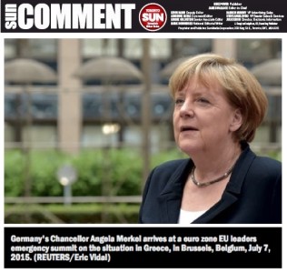 Toronto Sun masthead with Merkel